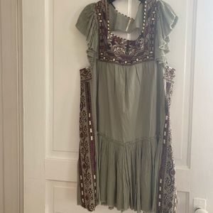 Green free people dress